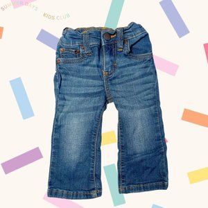 wrangler baby 12-18M wide leg dark wash jeans with adjustable waist